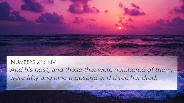 Numbers 2:13 KJV 4K Wallpaper - And his host, and those that were numbered of - 4K Wallpaper Bible Verse