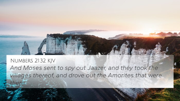 Numbers 21:32 KJV Bible Verse Image