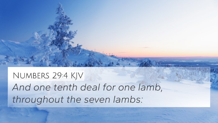 Numbers 29:4 KJV 4K Wallpaper - And one tenth deal for one lamb, throughout the - 4K Wallpaper Bible Verse