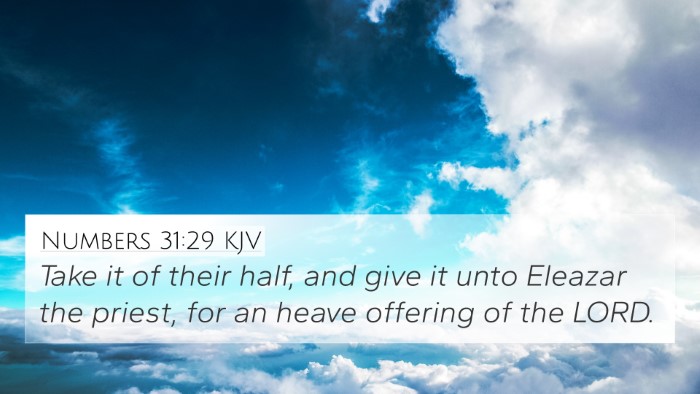 Numbers 31:29 KJV Bible Verse Image