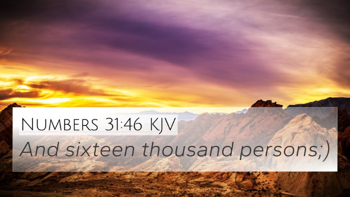Numbers 31:46 KJV 4K Wallpaper - And sixteen thousand - 4K Wallpaper Bible Verse
