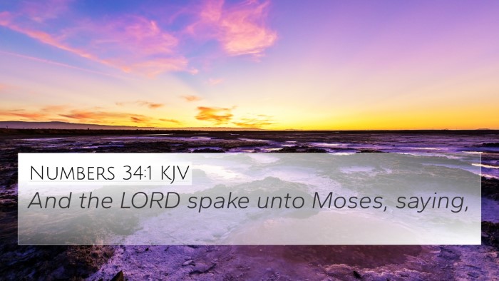 Numbers 34:1 KJV Bible Verse Image