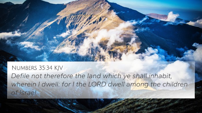 Numbers 35:34 KJV 4K Wallpaper - Defile not therefore the land which ye shall - 4K Wallpaper Bible Verse