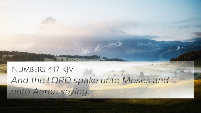 Numbers 4:17 KJV 4K Wallpaper - And the LORD spake unto Moses and unto Aaron - 4K Wallpaper Bible Verse