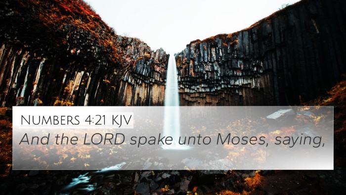 Numbers 4:21 KJV 4K Wallpaper - And the LORD spake unto Moses, - 4K Wallpaper Bible Verse