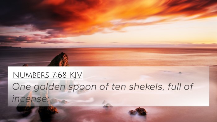 Numbers 7:68 KJV 4K Wallpaper - One golden spoon of ten shekels, full of - 4K Wallpaper Bible Verse