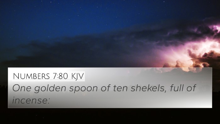 Numbers 7:80 KJV 4K Wallpaper - One golden spoon of ten shekels, full of - 4K Wallpaper Bible Verse