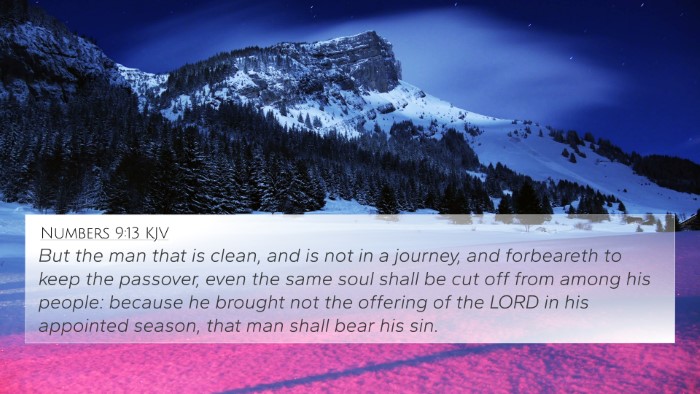 Numbers 9:13 KJV 4K Wallpaper - But the man that is clean, and is not in a - 4K Wallpaper Bible Verse