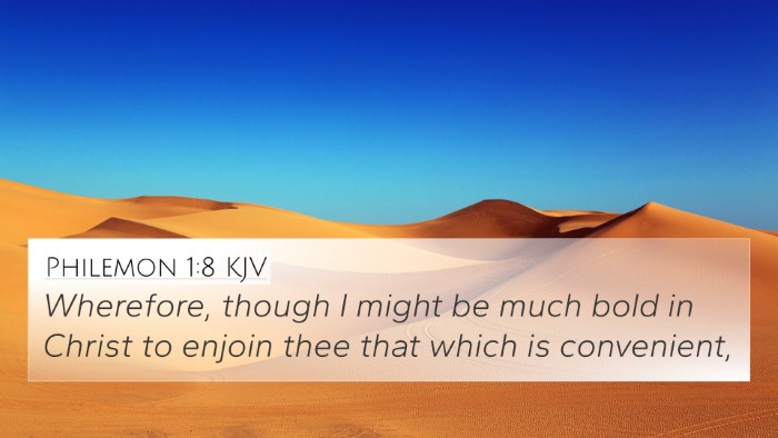 Philemon 1:8 KJV 4K Wallpaper - Wherefore, though I might be much bold in Christ - 4K Wallpaper Bible Verse