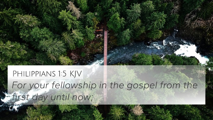 Philippians 1:5 KJV Bible Verse Image