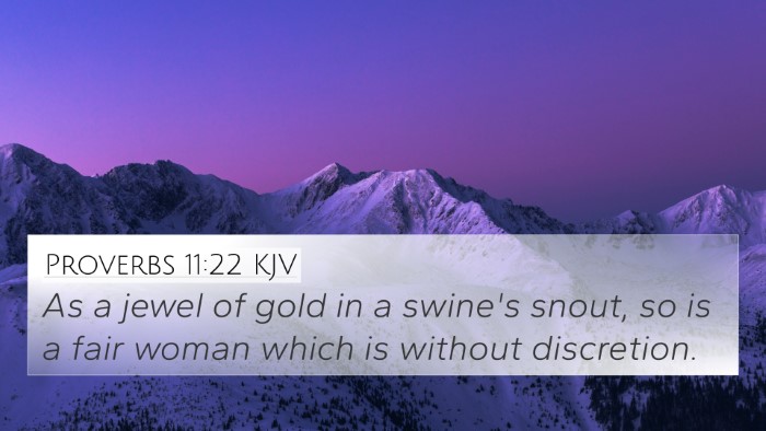 Proverbs 11:22 KJV 4K Wallpaper - As a jewel of gold in a swine's snout, so is a - 4K Wallpaper Bible Verse