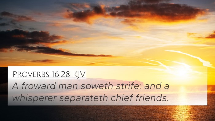 Proverbs 16:28 KJV Bible Verse Image