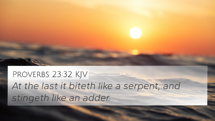 Proverbs 23:32 KJV 4K Wallpaper - At the last it biteth like a serpent, and - 4K Wallpaper Bible Verse