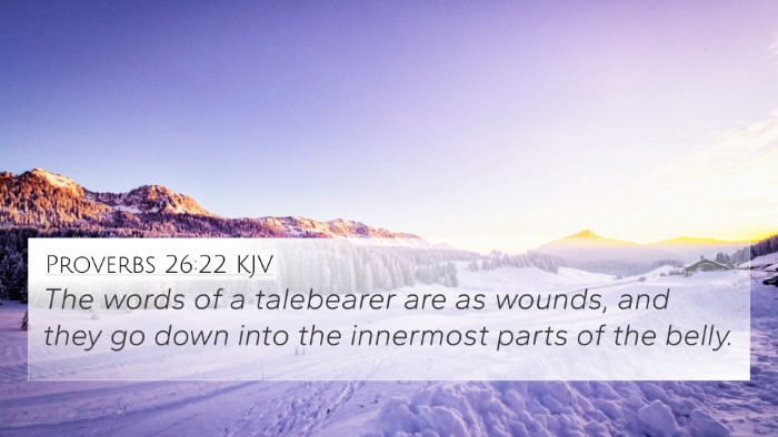 Proverbs 26:22 KJV Bible Verse Image