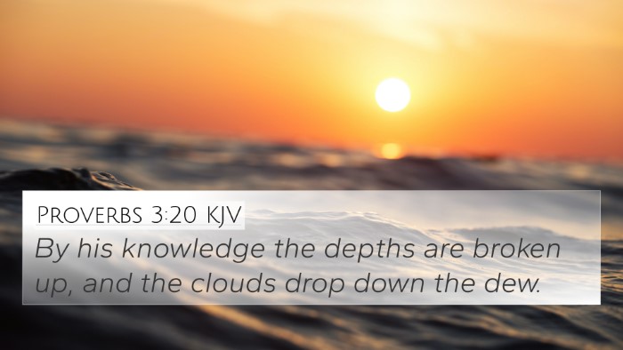 Proverbs 3:20 KJV Bible Verse Image