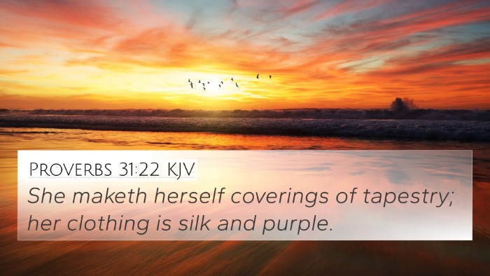 Proverbs 31:22 KJV 4K Wallpaper - She maketh herself coverings of tapestry; her - 4K Wallpaper Bible Verse
