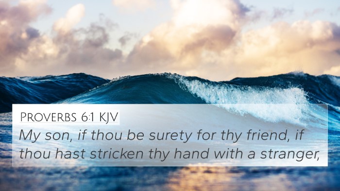 Proverbs 6:1 KJV Bible Verse Image