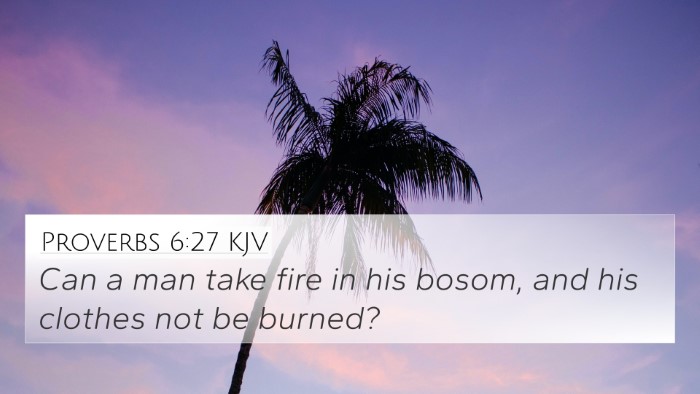 Proverbs 6:27 KJV 4K Wallpaper - Can a man take fire in his bosom, and his clothes - 4K Wallpaper Bible Verse