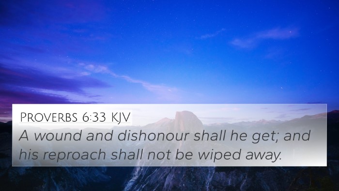 Proverbs 6:33 KJV Bible Verse Image