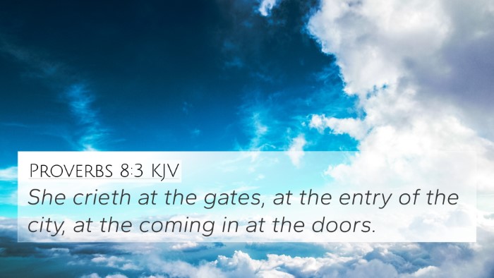 Proverbs 8:3 KJV 4K Wallpaper - She crieth at the gates, at the entry of the - 4K Wallpaper Bible Verse