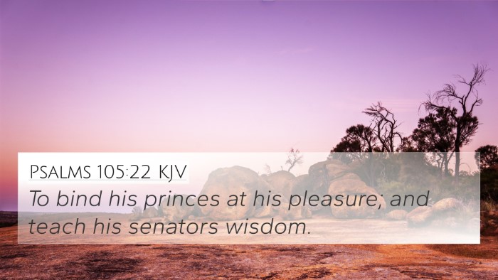 Psalms 105:22 KJV Bible Verse Image