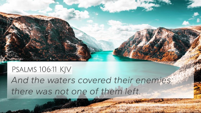 Psalms 106:11 KJV 4K Wallpaper - And the waters covered their enemies: there was - 4K Wallpaper Bible Verse
