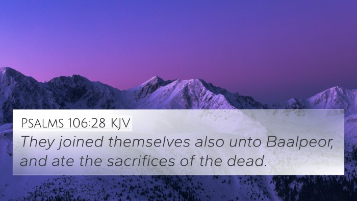 Psalms 106:28 KJV Bible Verse Image