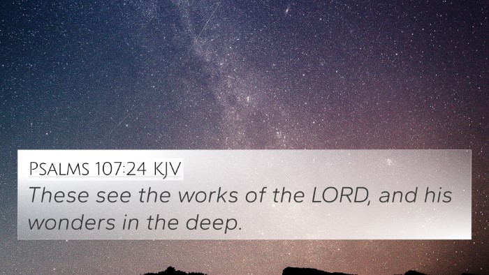 Psalms 107:24 KJV 4K Wallpaper - These see the works of the LORD, and his wonders - 4K Wallpaper Bible Verse