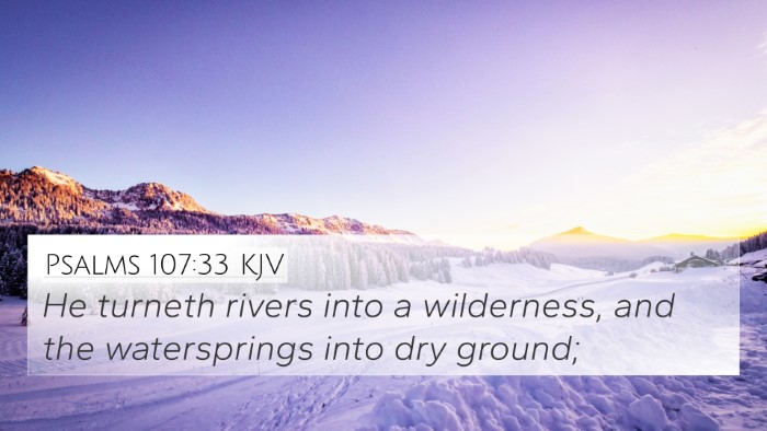 Psalms 107:33 KJV 4K Wallpaper - He turneth rivers into a wilderness, and the - 4K Wallpaper Bible Verse