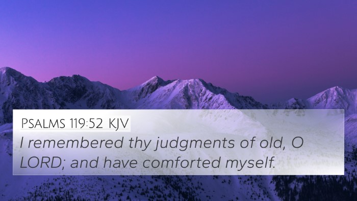 Psalms 119:52 KJV Bible Verse Image