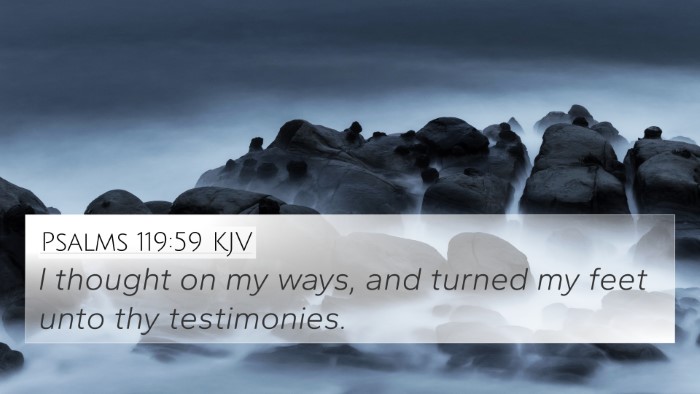 Psalms 119:59 KJV 4K Wallpaper - I thought on my ways, and turned my feet unto thy - 4K Wallpaper Bible Verse