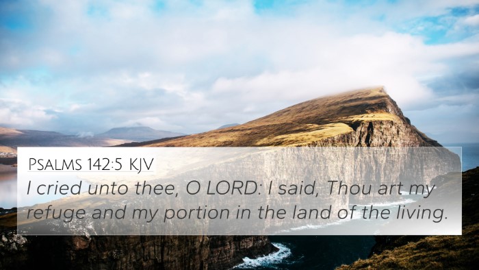 Psalms 142:5 KJV Bible Verse Image