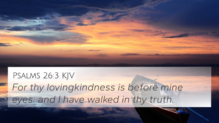 Psalms 26:3 KJV 4K Wallpaper - For thy lovingkindness is before mine eyes: and I - 4K Wallpaper Bible Verse
