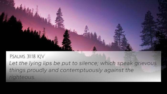 Psalms 31:18 KJV 4K Wallpaper - Let the lying lips be put to silence; which speak - 4K Wallpaper Bible Verse