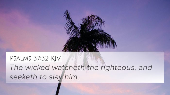 Psalms 37:32 KJV Bible Verse Image