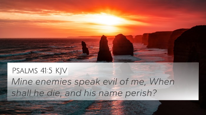 Psalms 41:5 KJV 4K Wallpaper - Mine enemies speak evil of me, When shall he die, - 4K Wallpaper Bible Verse