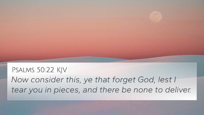 Psalms 50:22 KJV Bible Verse Image