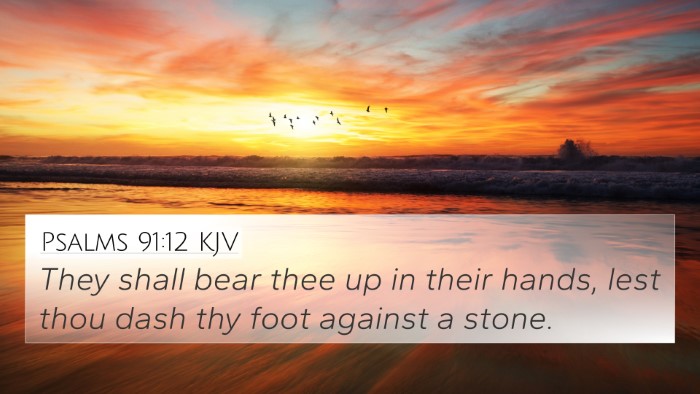 Psalms 91:12 KJV Bible Verse Image