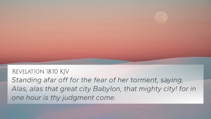 Revelation 18:10 KJV Bible Verse Image