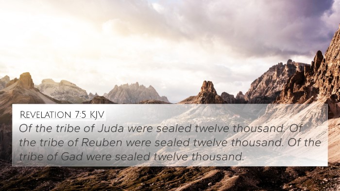 Revelation 7:5 KJV Bible Verse Image