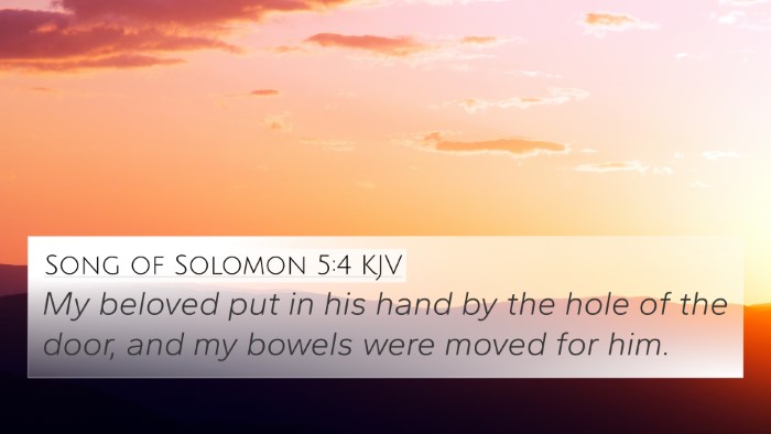 Song of Solomon 5:4 KJV 4K Wallpaper - My beloved put in his hand by the hole of the - 4K Wallpaper Bible Verse