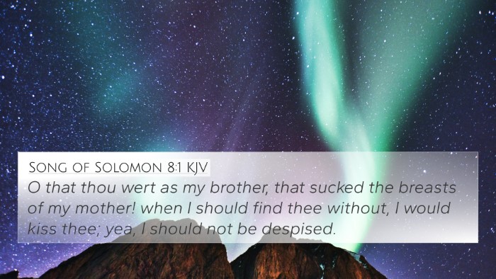 Song of Solomon 8:1 KJV 4K Wallpaper - O that thou wert as my brother, that sucked the - 4K Wallpaper Bible Verse