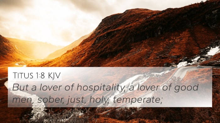 Titus 1:8 KJV Bible Verse Image