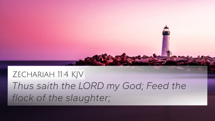 Zechariah 11:4 KJV Bible Verse Image