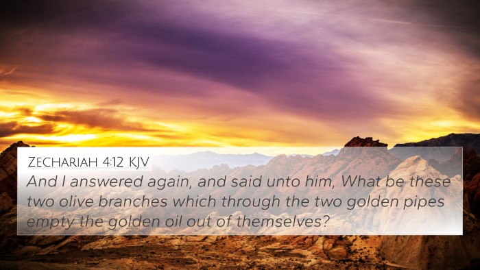Zechariah 4:12 KJV Bible Verse Image