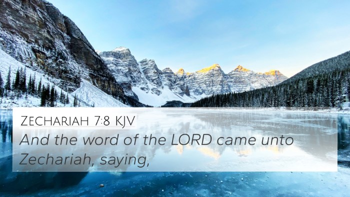 Zechariah 7:8 KJV Bible Verse Image