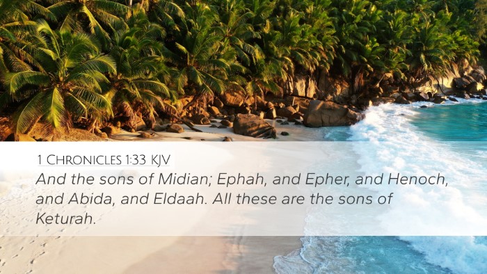 1 Chronicles 1:33 KJV Desktop Wallpaper - And the sons of Midian; Ephah, and Epher, and - Desktop Bible Verse Wallpaper