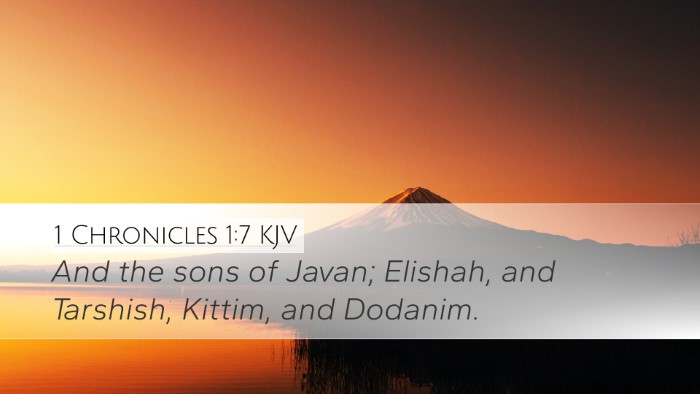 1 Chronicles 1:7 KJV Bible Verse Image