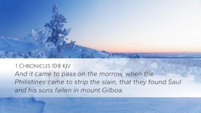 1 Chronicles 10:8 KJV Bible Verse Image