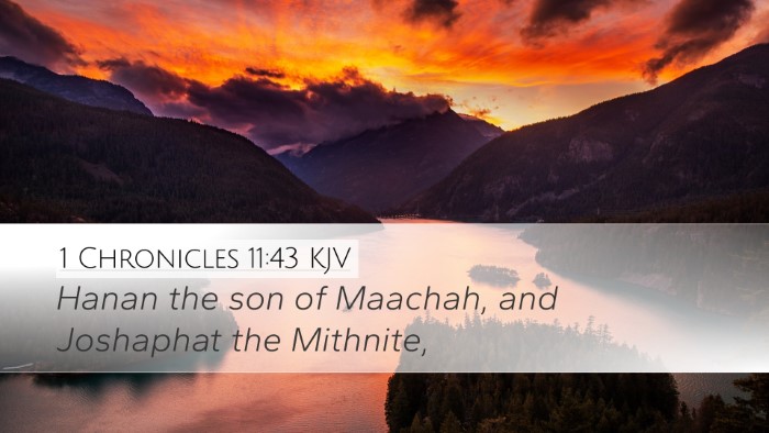1 Chronicles 11:43 KJV Desktop Wallpaper - Hanan the son of Maachah, and Joshaphat the - Desktop Bible Verse Wallpaper